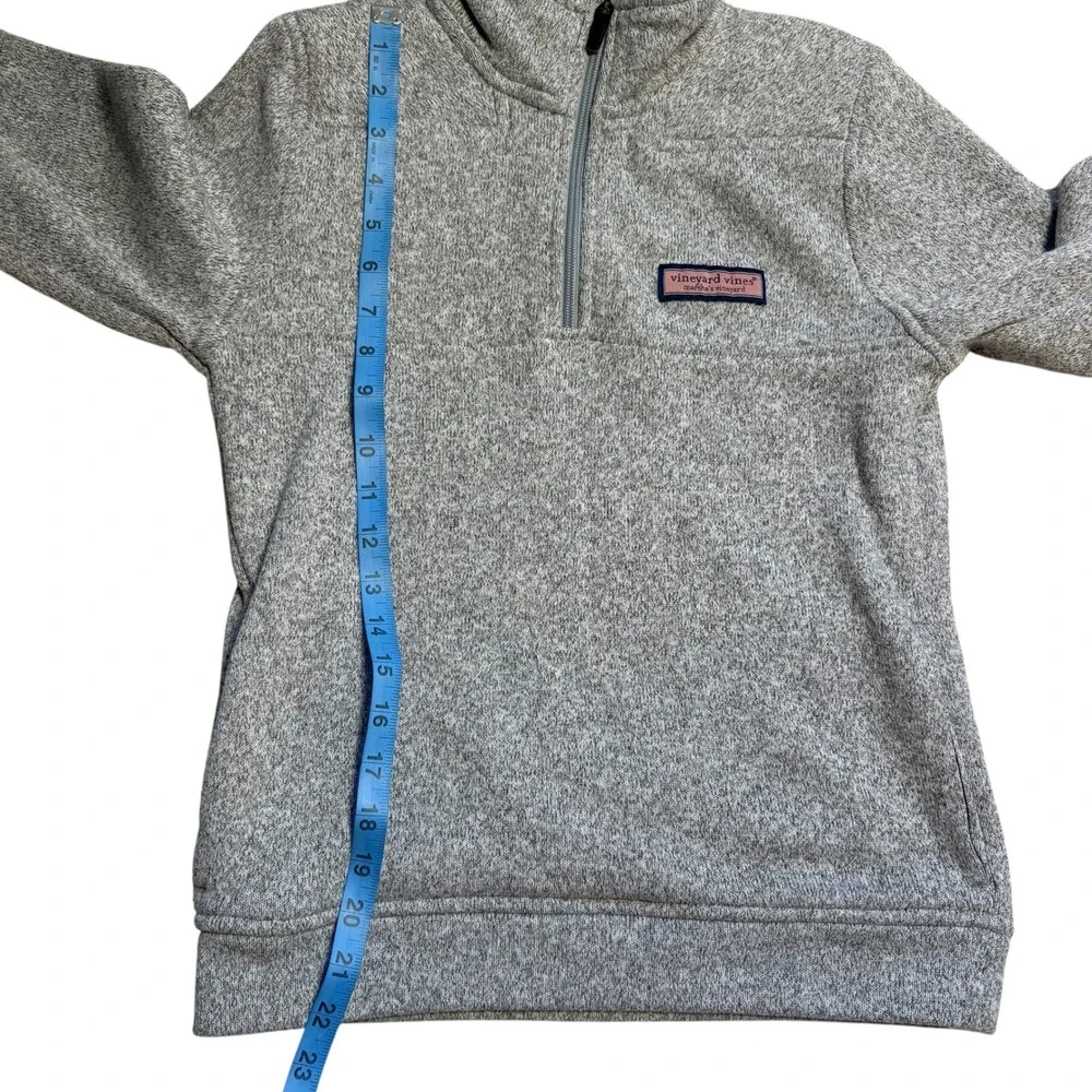 Vineyard Vines Boys Gray Sweater‎ Fleece Quarter Zip Pullover Size Medium